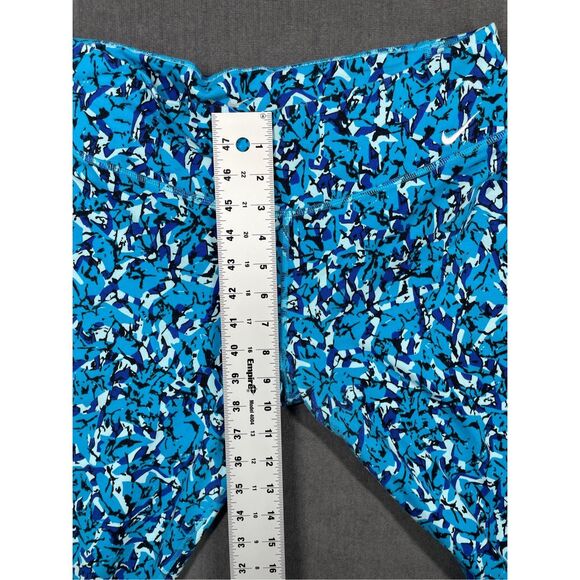 Nike Dri-FIT Leggings Women XL Blue Cropped Activewear Athleisure Gym Training - Picture 7 of 10